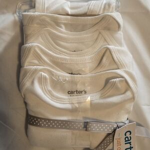 Carter's Cream Baby Bodysuits Set